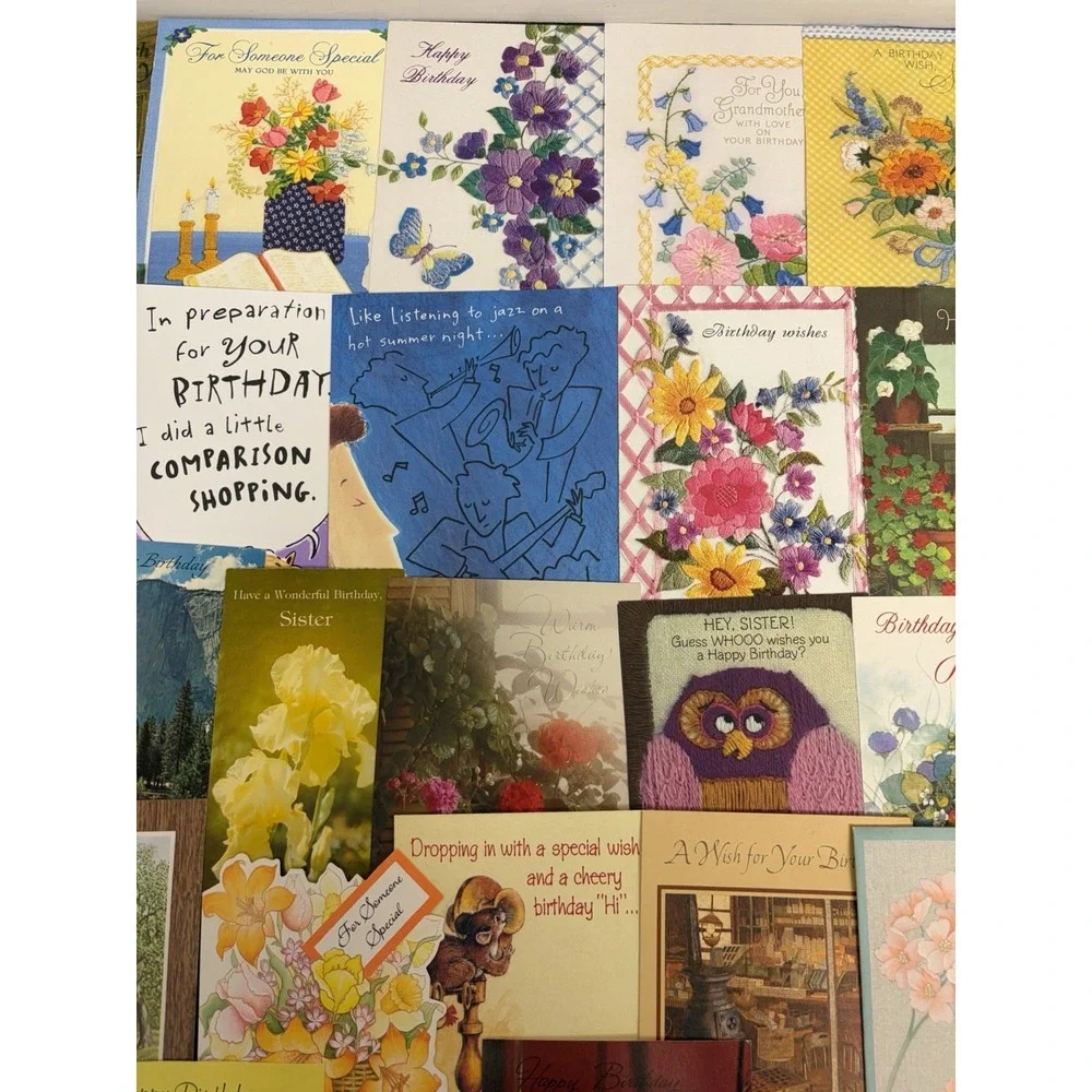 Vintage Birthday Cards Some Fronts ONLY Scrapbooking Crafts Decoupage Lot of 50+